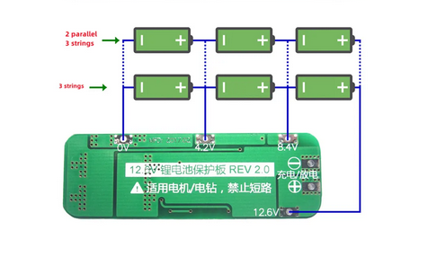 configuracion 12v 18650